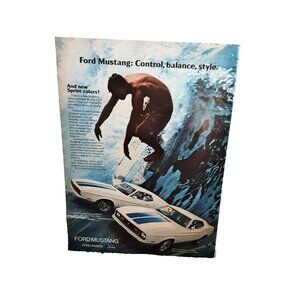 1972 Ford Mustang Car New Sprint Colors Sportroof Original Print Ad vintage